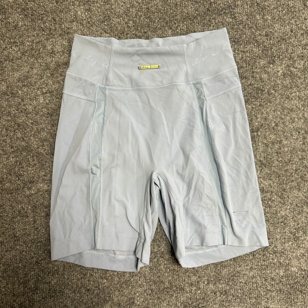 Gymshark Shorts Womens Size XS Blue Whitney Simmons Scrunch Biker Athletic Stain